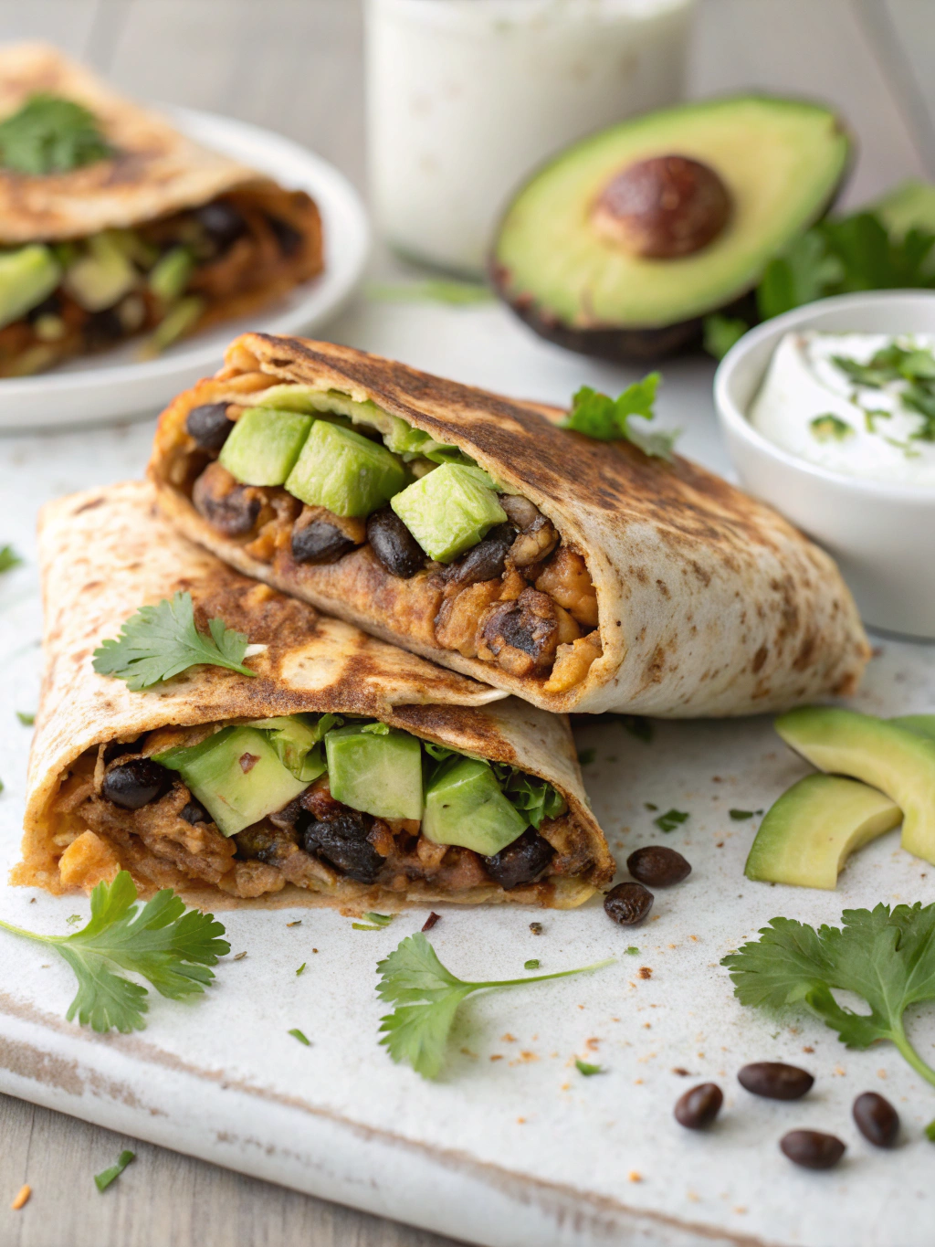 Vegan Crunch Wrap Supreme with Avocado & Black Beans