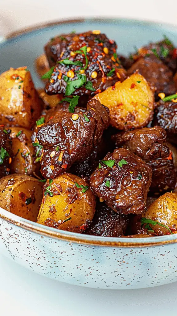 Garlic Butter Beef Bites with Potatoes