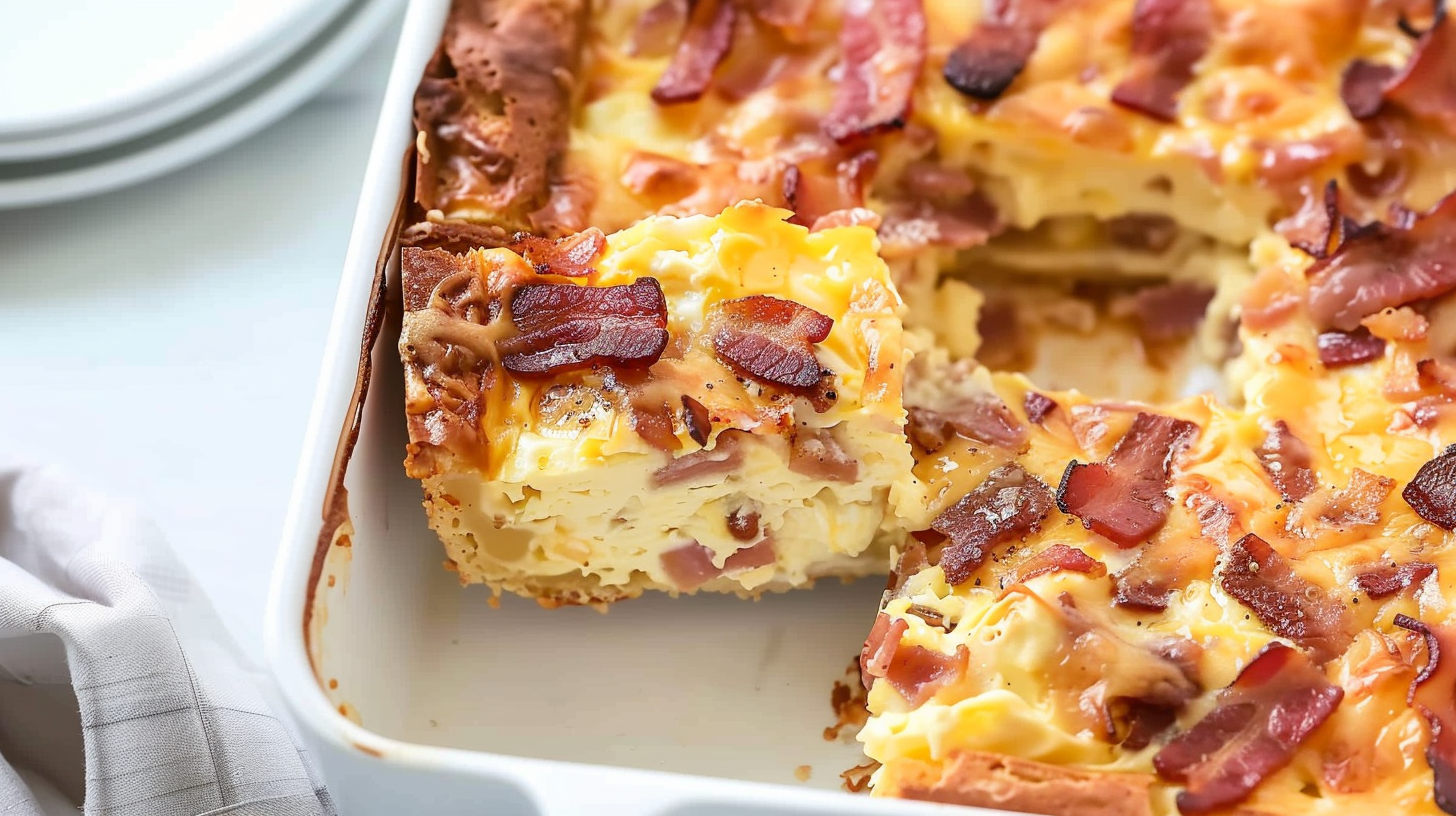 Overnight Croissant Breakfast Casserole
