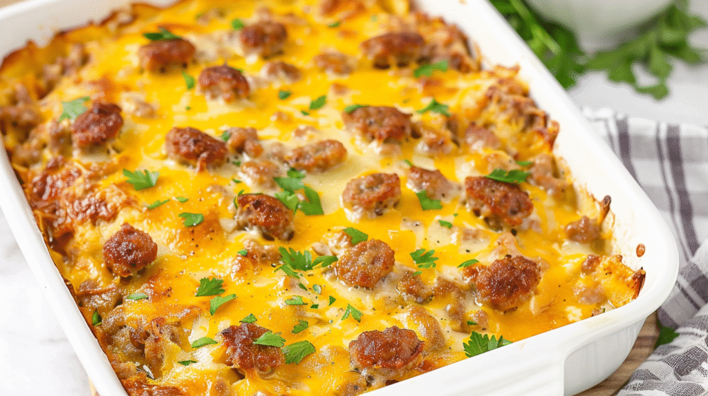 Quick Overnight Sausage and Egg Casserole