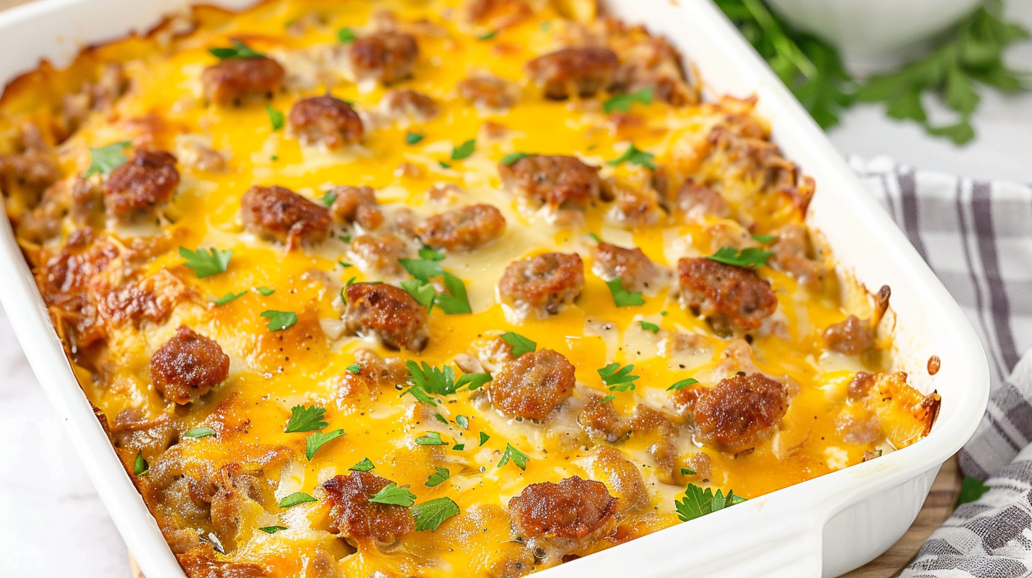 Quick Overnight Sausage and Egg Casserole